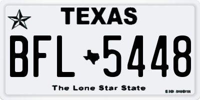 TX license plate BFL5448
