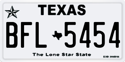 TX license plate BFL5454