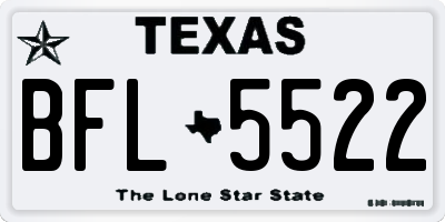 TX license plate BFL5522