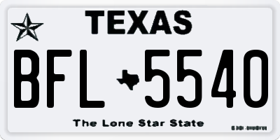 TX license plate BFL5540