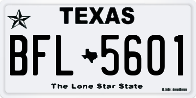 TX license plate BFL5601