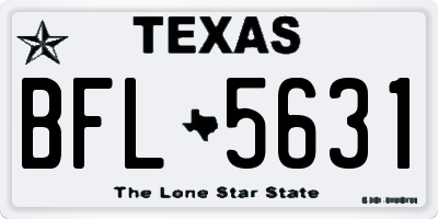 TX license plate BFL5631
