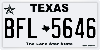TX license plate BFL5646
