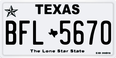 TX license plate BFL5670