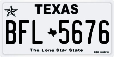 TX license plate BFL5676