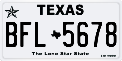 TX license plate BFL5678