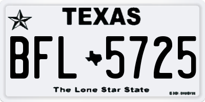 TX license plate BFL5725