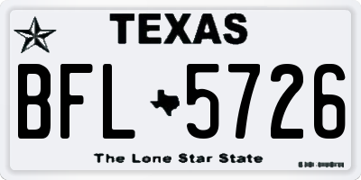 TX license plate BFL5726