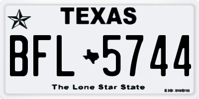 TX license plate BFL5744
