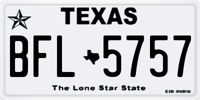 TX license plate BFL5757