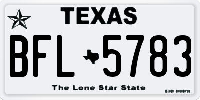 TX license plate BFL5783