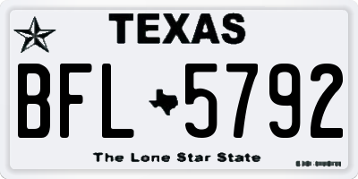 TX license plate BFL5792
