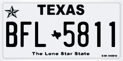 TX license plate BFL5811