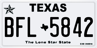 TX license plate BFL5842