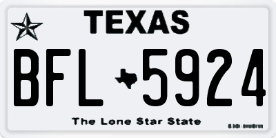 TX license plate BFL5924