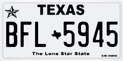 TX license plate BFL5945