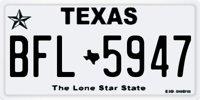 TX license plate BFL5947