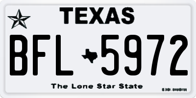 TX license plate BFL5972