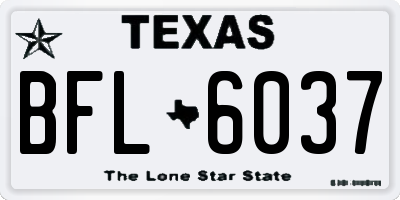 TX license plate BFL6037