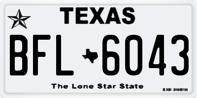 TX license plate BFL6043