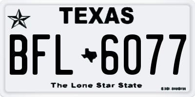 TX license plate BFL6077