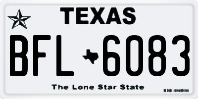 TX license plate BFL6083