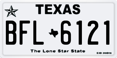 TX license plate BFL6121