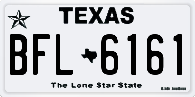 TX license plate BFL6161