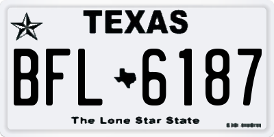 TX license plate BFL6187
