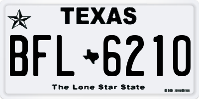 TX license plate BFL6210