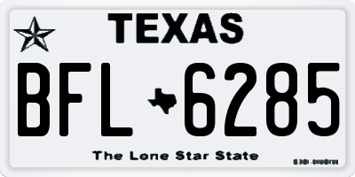 TX license plate BFL6285