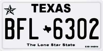 TX license plate BFL6302