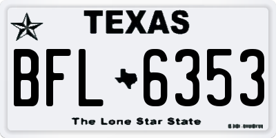 TX license plate BFL6353