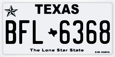TX license plate BFL6368