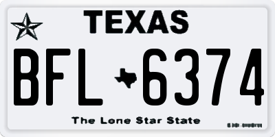 TX license plate BFL6374