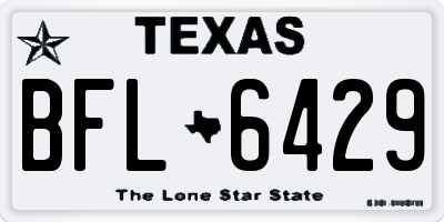 TX license plate BFL6429