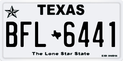 TX license plate BFL6441