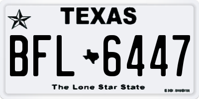 TX license plate BFL6447