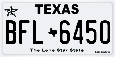 TX license plate BFL6450