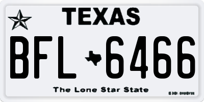 TX license plate BFL6466