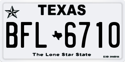 TX license plate BFL6710
