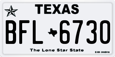 TX license plate BFL6730