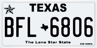 TX license plate BFL6806