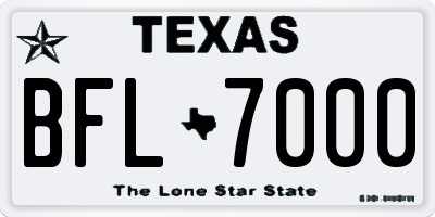 TX license plate BFL7000