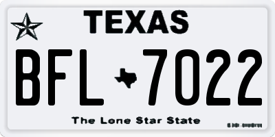 TX license plate BFL7022