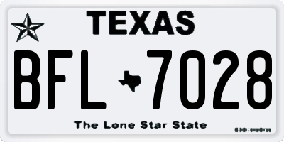 TX license plate BFL7028