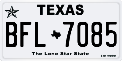 TX license plate BFL7085