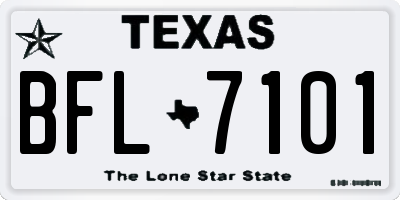 TX license plate BFL7101