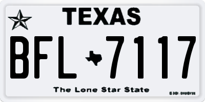 TX license plate BFL7117