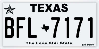 TX license plate BFL7171